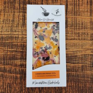 Czekolada biała 32% z dereniem i mandarynką